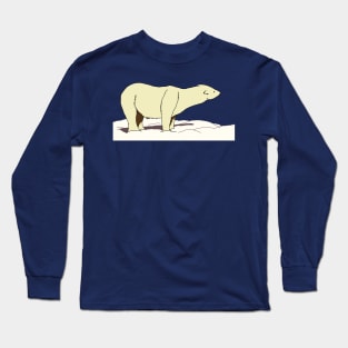 Polar Bear in Snow Simple Illustration Long Sleeve T-Shirt